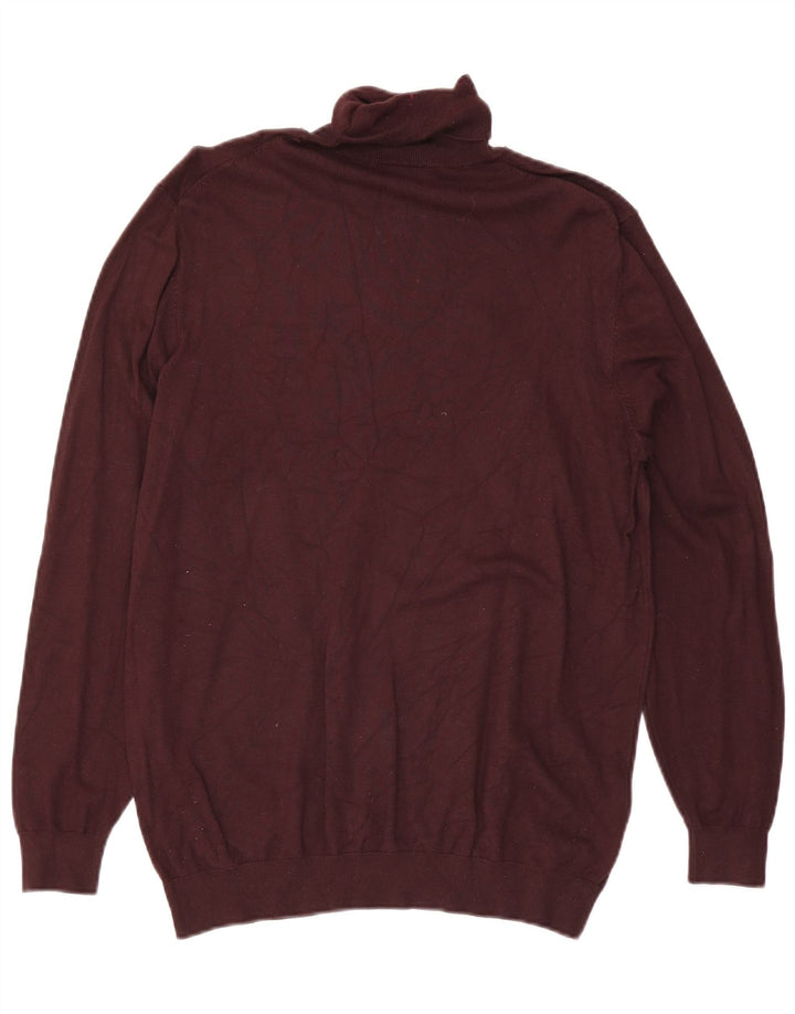Zara Herre Rullehals sweater Medium Burgundy