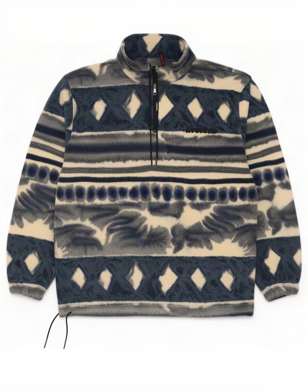 Invicta Fleece Jumper med lynlås til mænd XL Blå Geometrisk