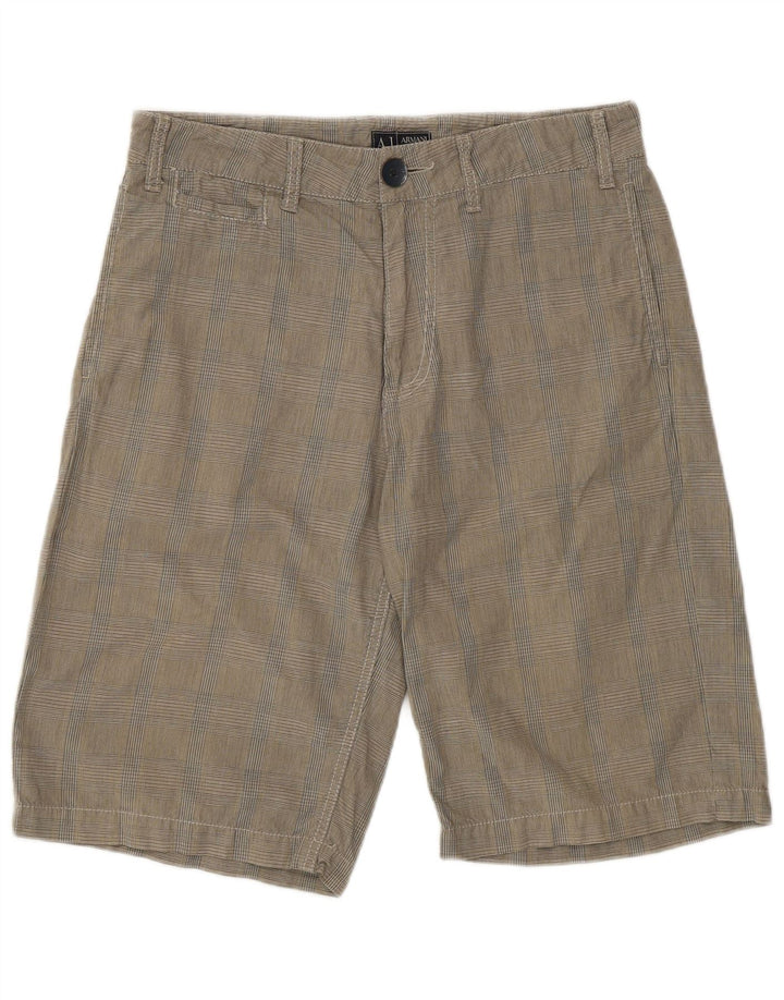 ARMANI Mens Chino Shorts W30 Medium  Grey Houndstooth