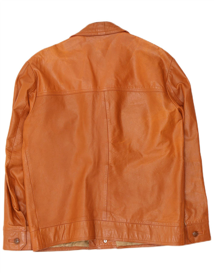 Vintage Herre Læderjakke UK 38 Medium Brun Læder