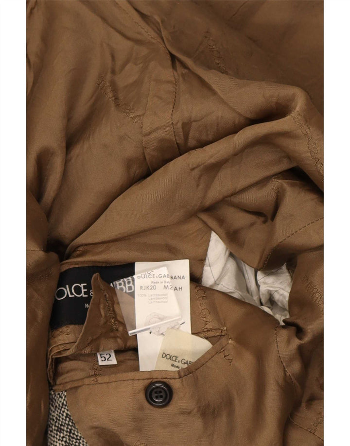 Dolce & Gabbana Herre 1-knaps blazerjakke IT 52 XL Grå Flecked Uld