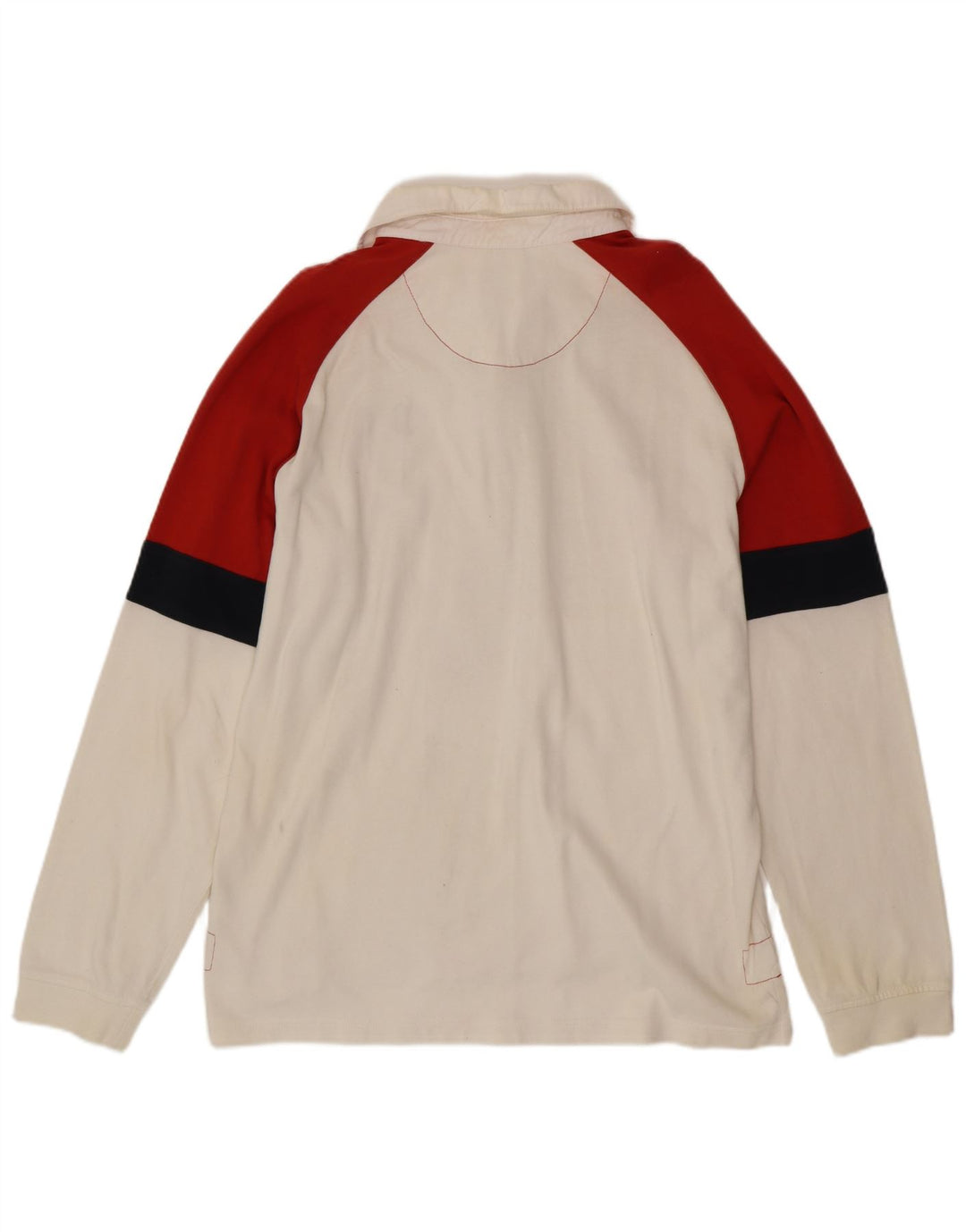 NIKE Langærmet Rugby Polo Shirt UK 45/47 XL Hvid Colourblock