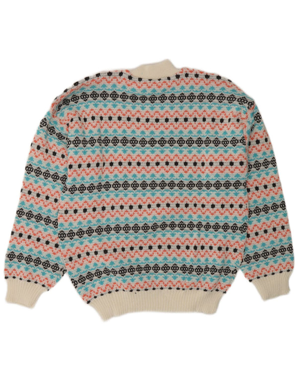 Vintage Mens Turtle Neck Jumper Sweater Medium Multicoloured Fair Isle