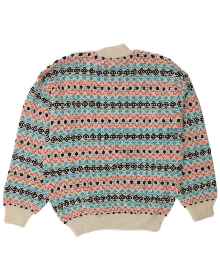 Vintage Herre Turtle Neck Jumper Sweater Medium Multicolored Fair Isle