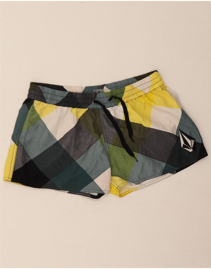 Volcom Svømmeshorts til kvinder UK 14 Stor flerfarvet ternet polyester