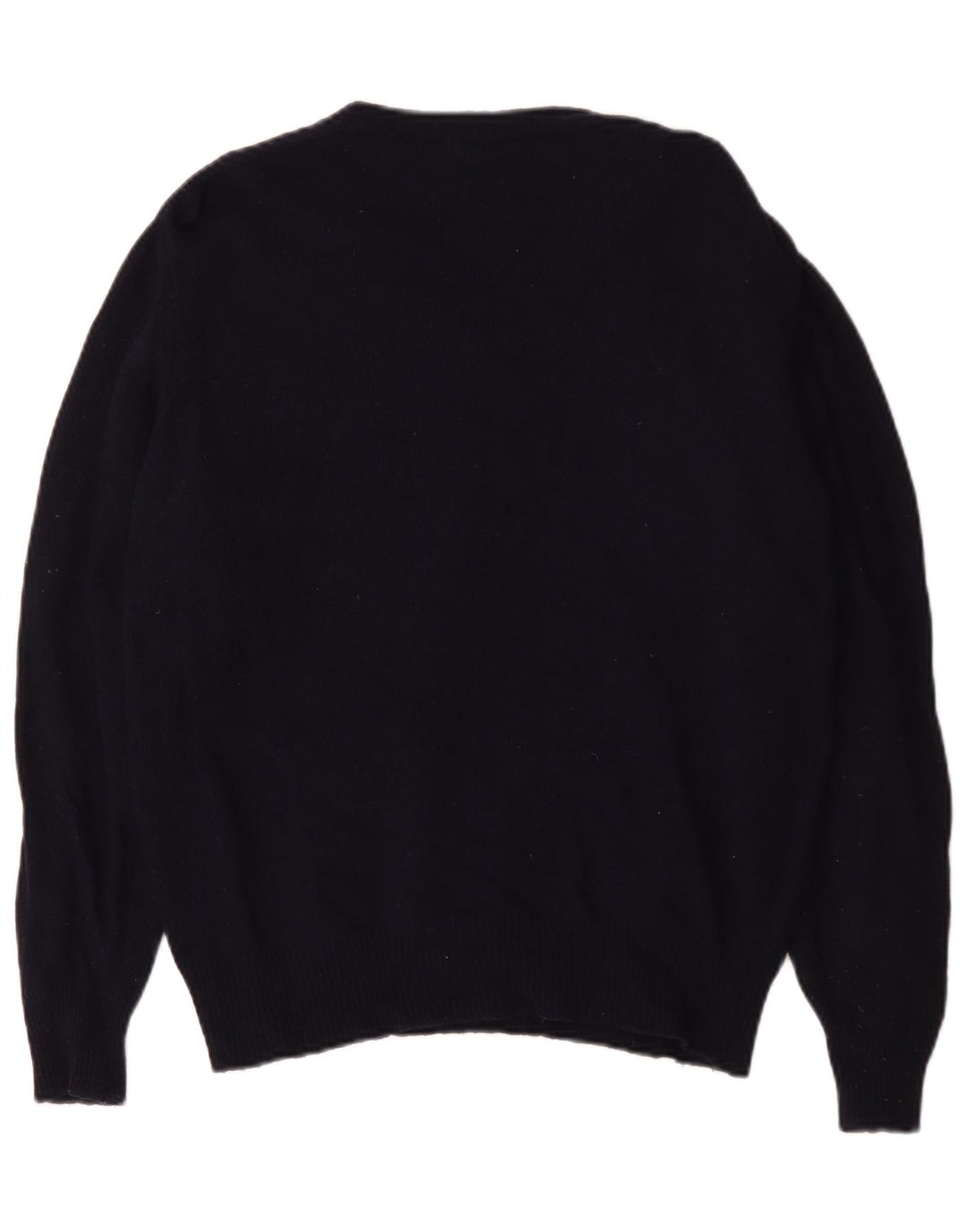 La Martina Herre V-hals trøje Sweater Large Navy Blue Virgin Wool