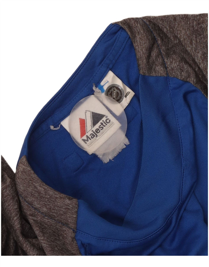 Majestic Herre Top 3/4 ærmer Medium Blue Colourblock