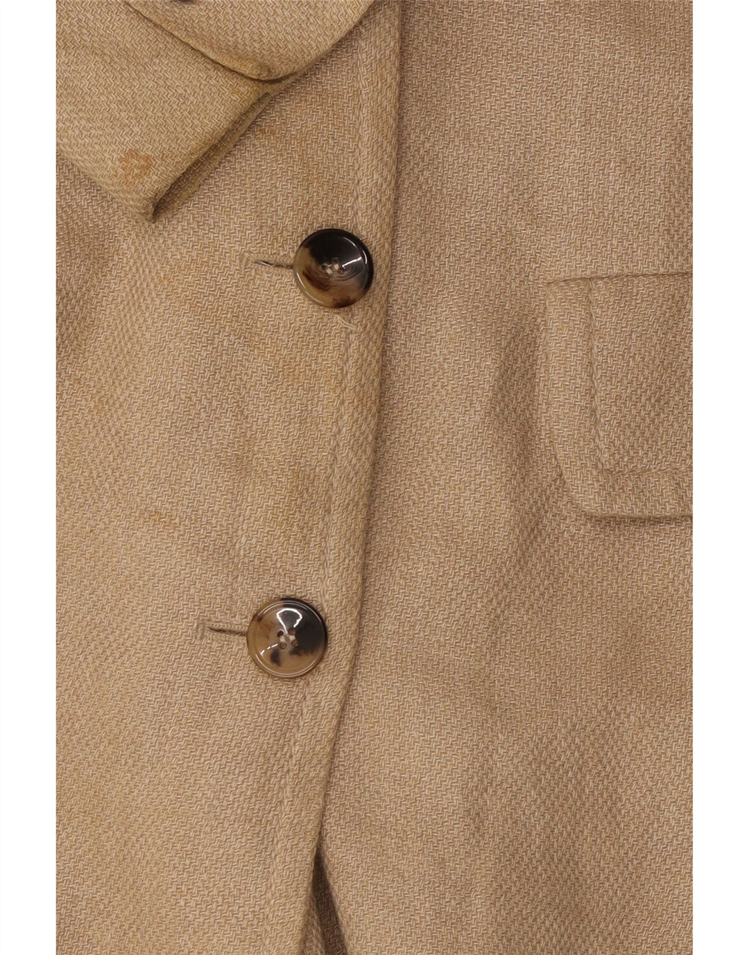 Zara Dame Dobbeltradet Frakke UK 14 Medium Beige Viscose