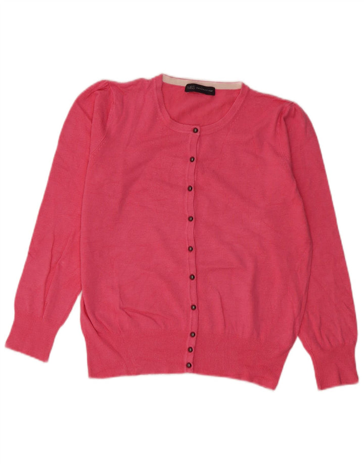 Marks & Spencer dame cardigan sweater UK 12 Medium Pink Viscose