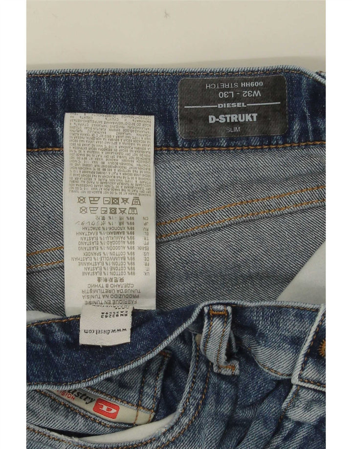 Diesel Herre D-Strukt Slim Jeans W32 L30 Blå Bomuld