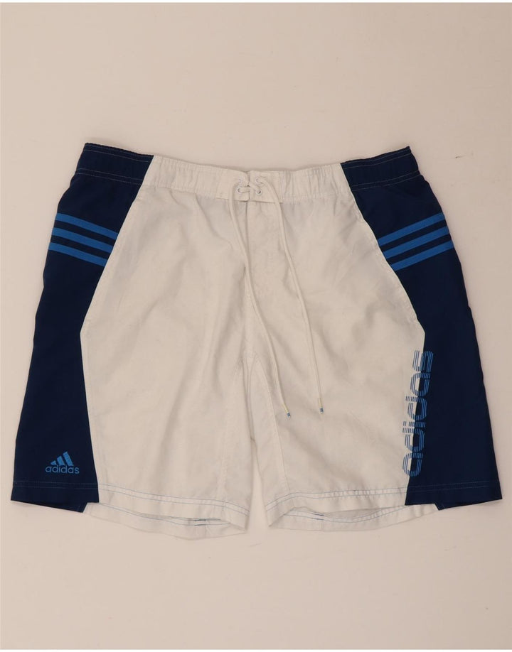 Adidas grafiske badeshorts til mænd store hvide Colourblock Polyester