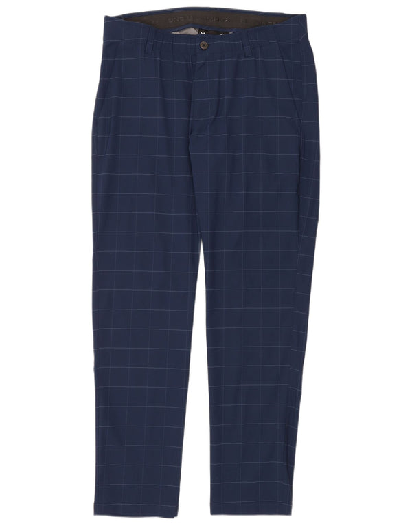 Under Armour Herre Slim Chino Bukser W36 L32 Marineblå Ternet Nylon