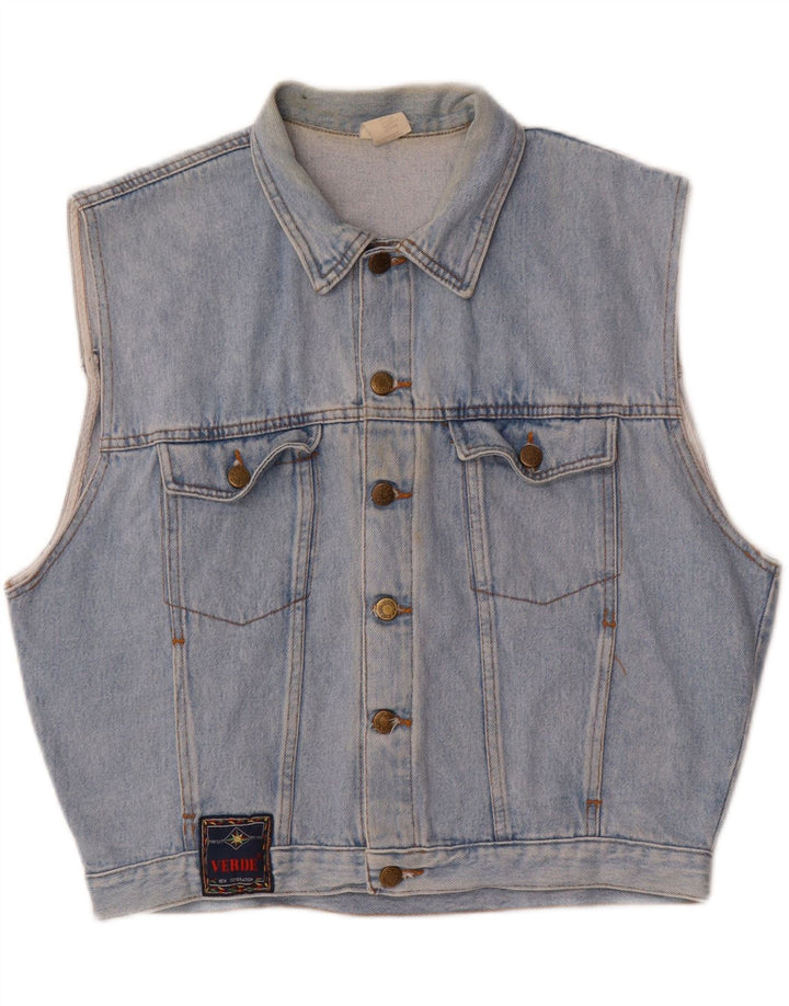 VERDE Boys Oversized Denim Gilet 13-14 Years Blue Cotton Vintage Verde and Second-Hand Verde from Messina Hembry 