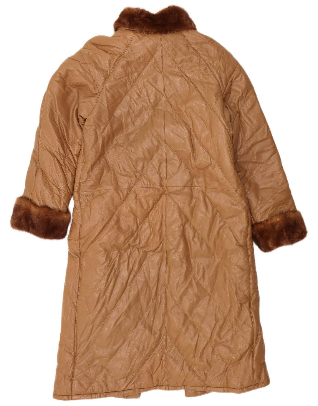 VINTAGE Womens Overcoat IT 42 Medium Brown