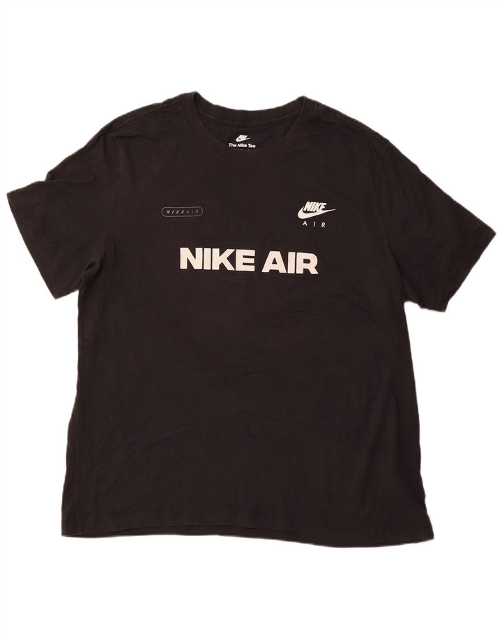 NIKE Grafisk T-shirt top til mænd XL Sort bomuld Sports