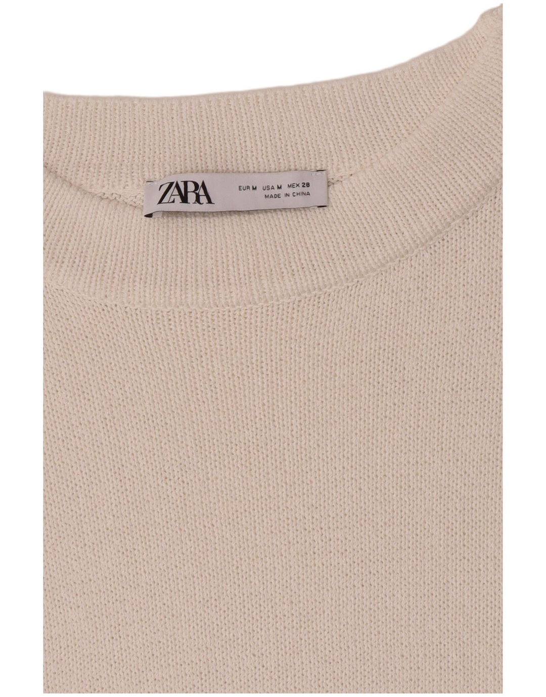 Zara Dame Boat Neck Jumper Sweater UK 14 Medium White