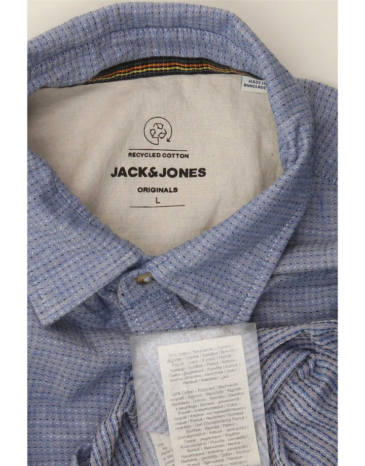 Jack & Jones herreskjorte stor blå plettet bomuld