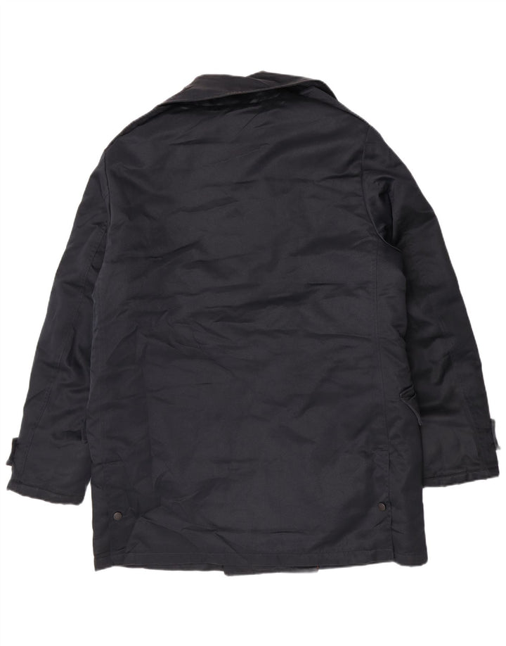 Blauer Herre Dobbeltradet Frakke UK 40 Large Navy Blue Polyester