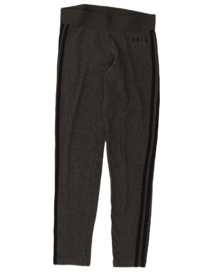 ADIDAS Dame Leggings UK 8 Små Grå Bomuld