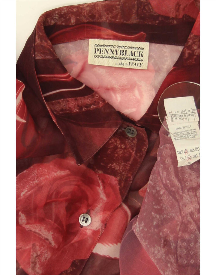 Penny Black Womens Shirt Bluse UK 8 Small Red Floral Polyester