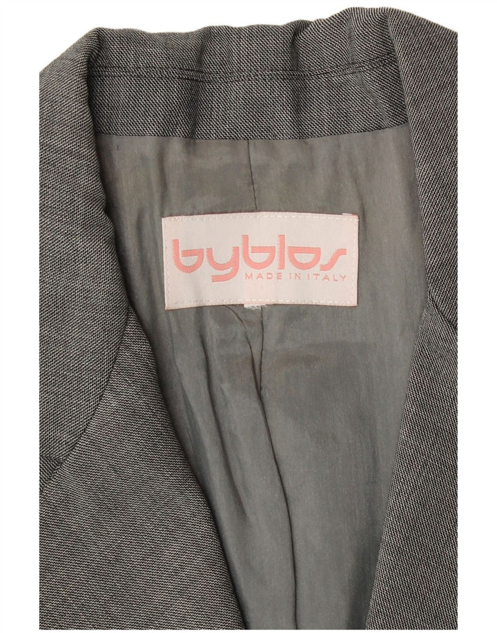 Byblos Dame 2 Button Blazer Jacket UK 10 Small Grey
