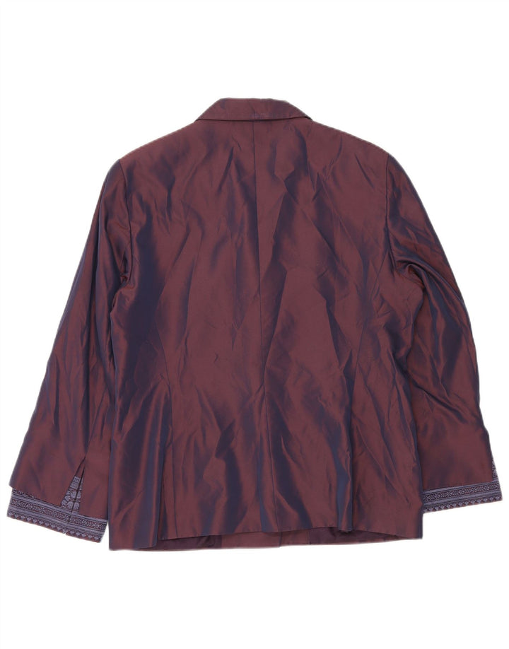 GIANFRANCO FERRE Dame 2-knaps blazerjakke UK 16 Large Purple Floral