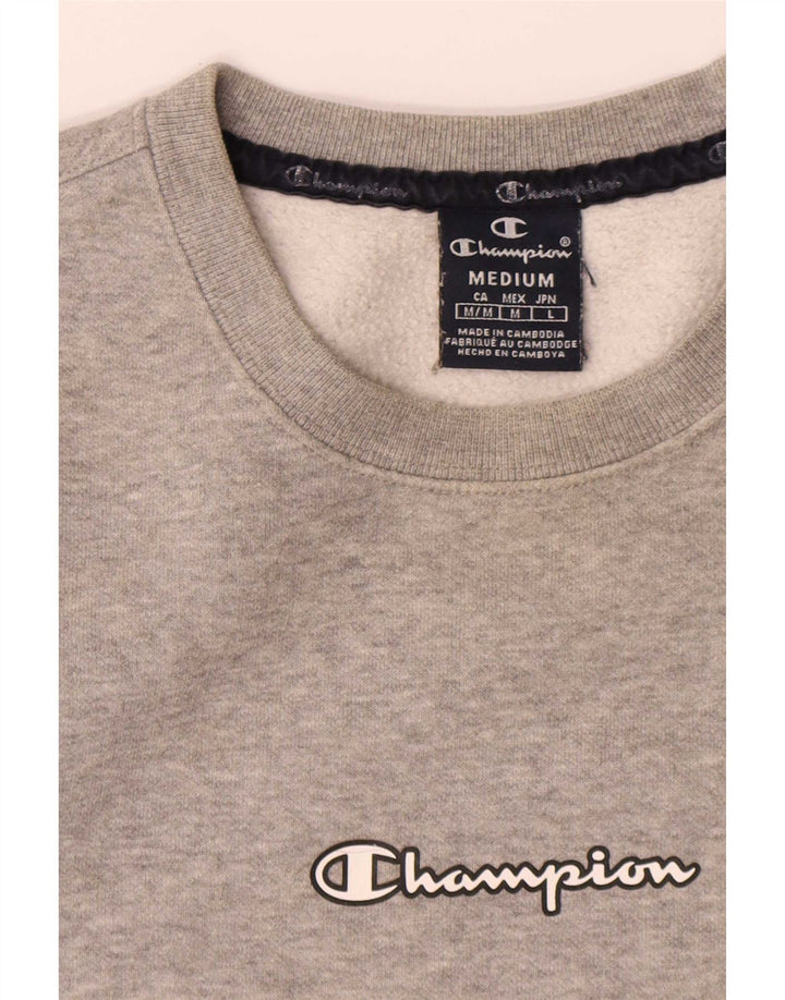 Champion Herre Grafisk Sweatshirt Jumper Medium Grå Bomuld
