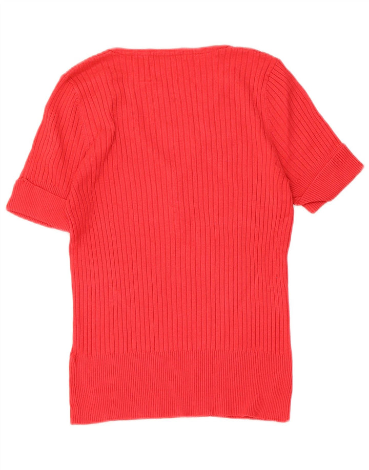 Marks & Spencer T-shirt top til kvinder UK 14 Medium rød viskose