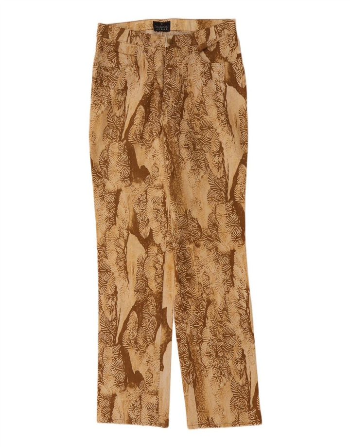 Trussardi Dame abstrakt mønster Lige fritidsbukser W32 L33 Beige