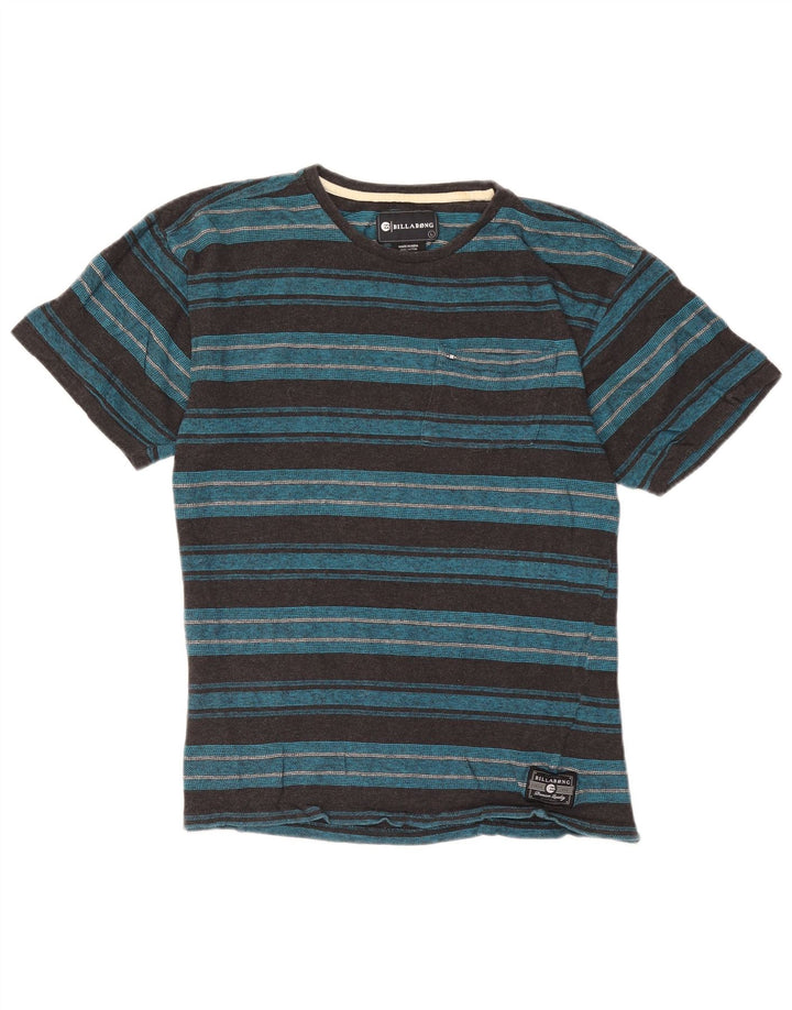 Billabong Herre T-Shirt Top Stor Blå Stribet Bomuld
