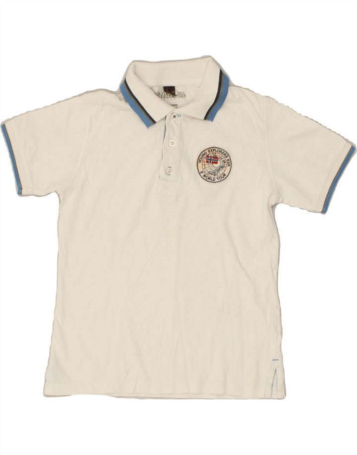 NAPAPIJRI Boys Polo Shirt 7-8 Years Off White Cotton | Vintage Napapijri | Thrift | Second-Hand Napapijri | Used Clothing | Messina Hembry 