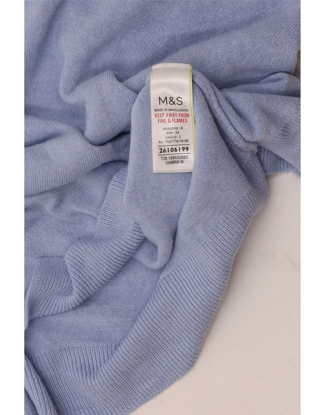 Marks & Spencer Dame Oversized Boat Neck Jumper Sweater UK 6 XS Blå