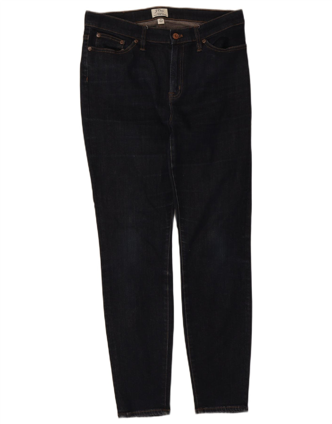 J. CREW Womens Lookout Skinny Jeans med høj talje W31 L28 Marineblå bomuld