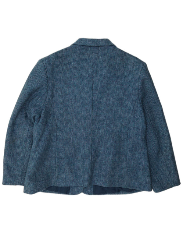 Dunedin Dame 2 Button Blazer Jacket UK 22 3XL Blå Sildebensuld