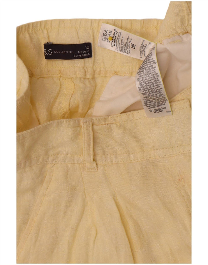Marks & Spencer Chino Shorts til kvinder UK 12 Medium W30 Yellow Linen