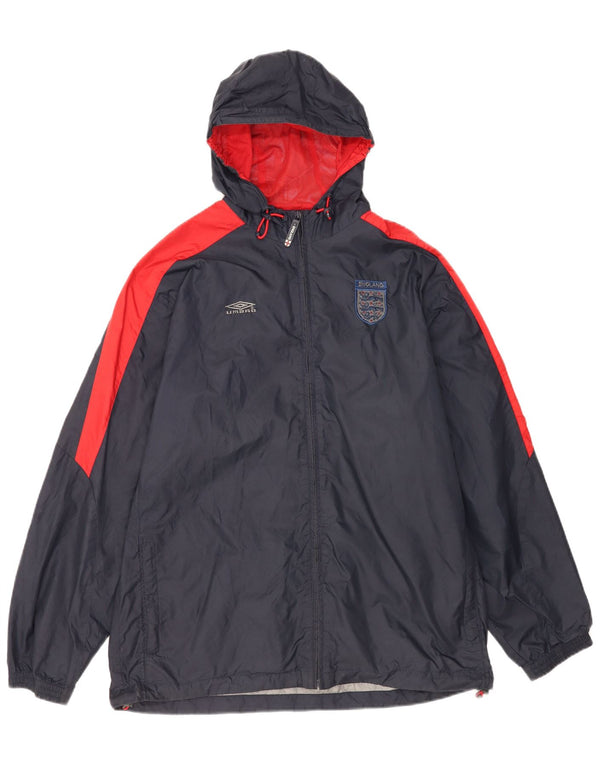 Umbro Herre Englands fodboldlandshold Regnjakke UK 40 Large Navy Blue