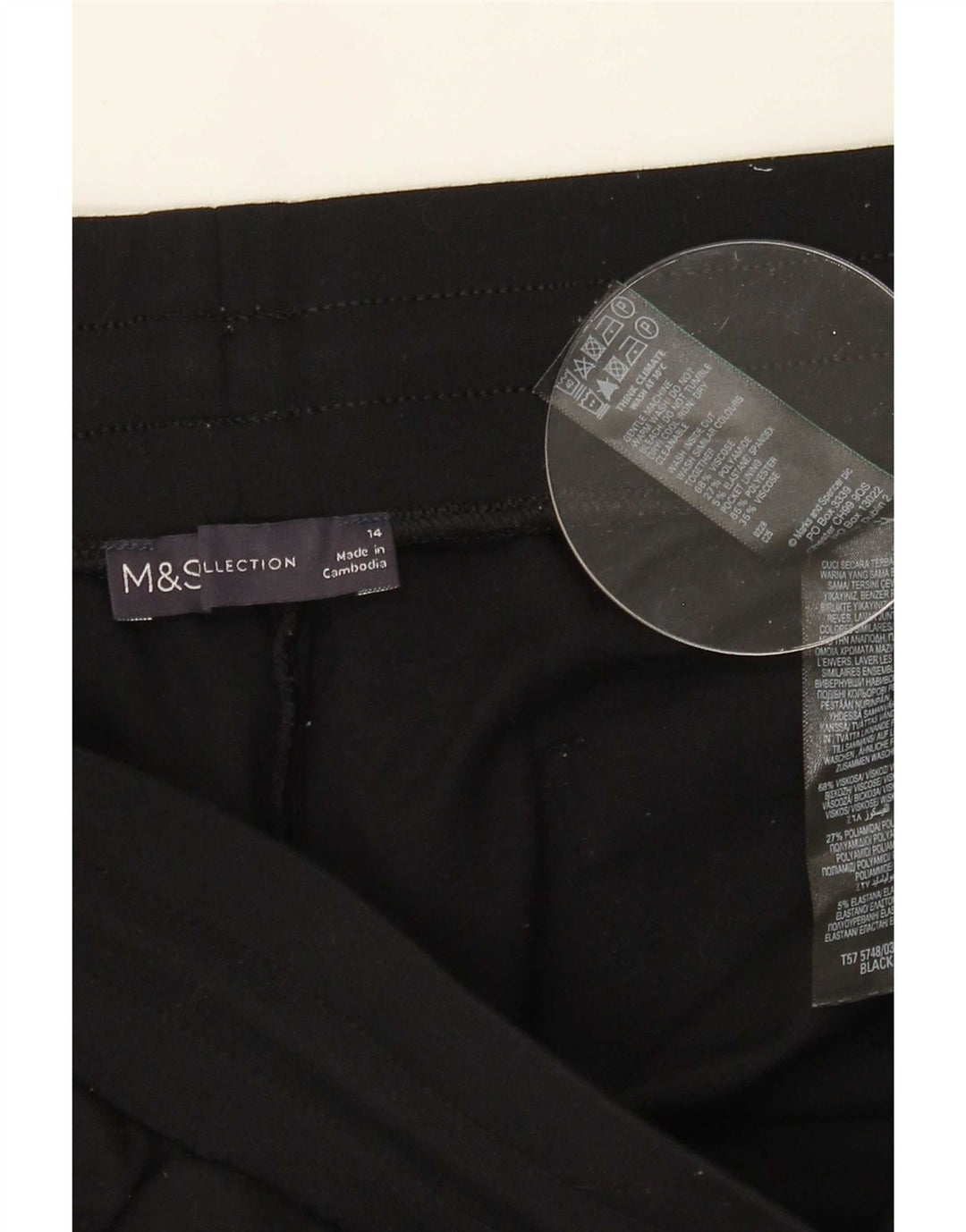 Marks & Spencer Dame Cargo Træningsdragt Bukser UK 14 Large Black Viscose