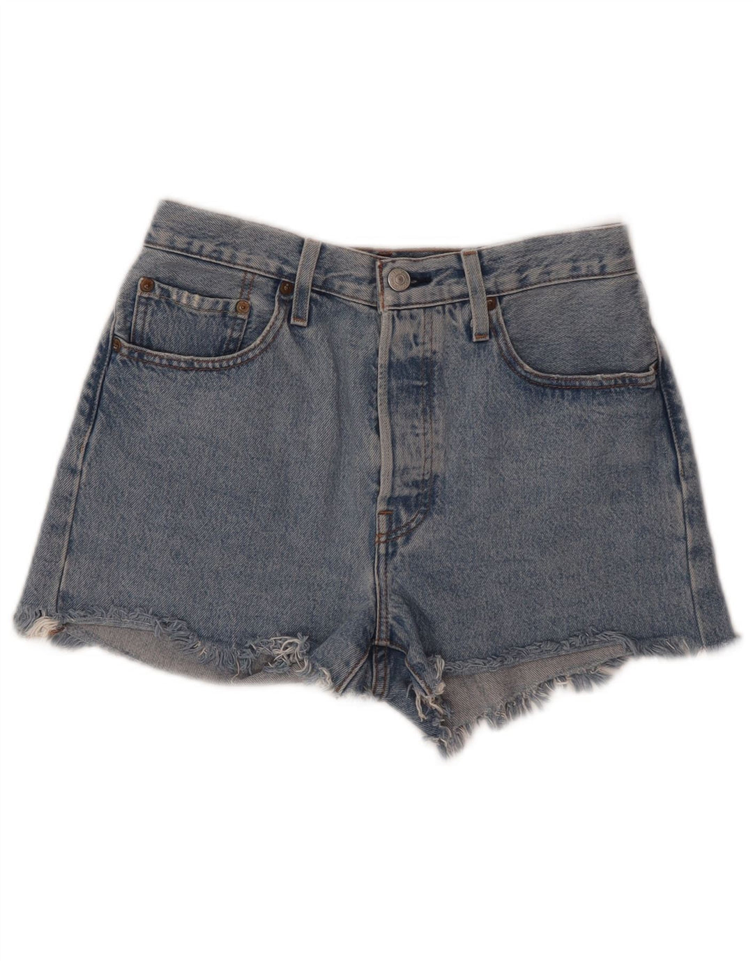 LEVI'S Womens 501 denimshorts W27 Små blå bomuld