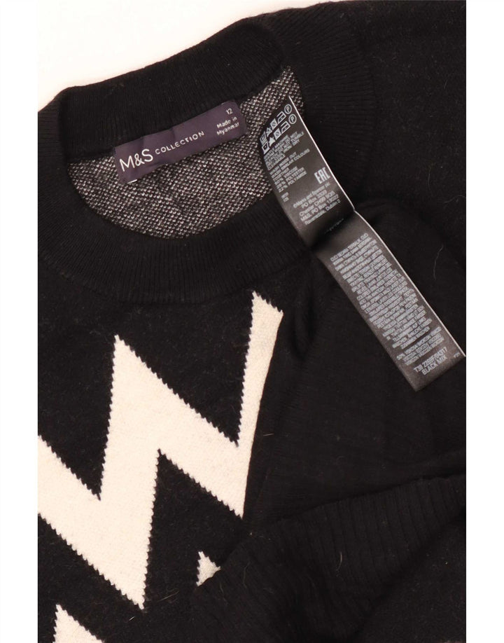 Marks & Spencer Dame sweater med rund hals DK 12 Medium Sort
