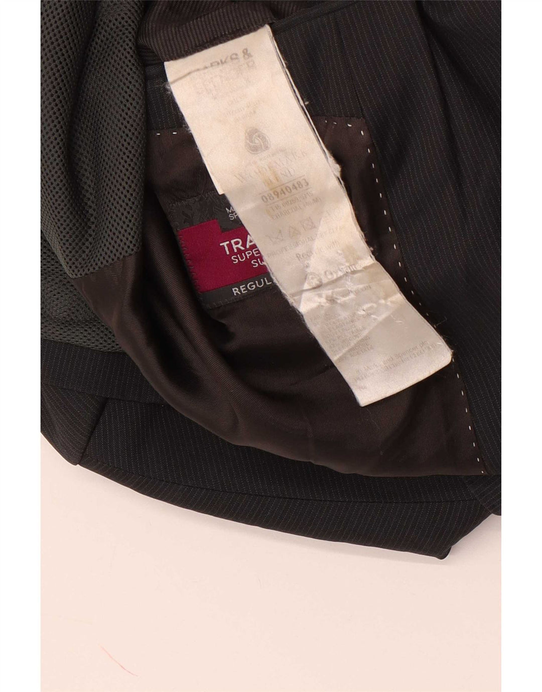 Marks & Spencer Herre 2-knaps blazerjakke UK 40 Medium Grey Pinstripe