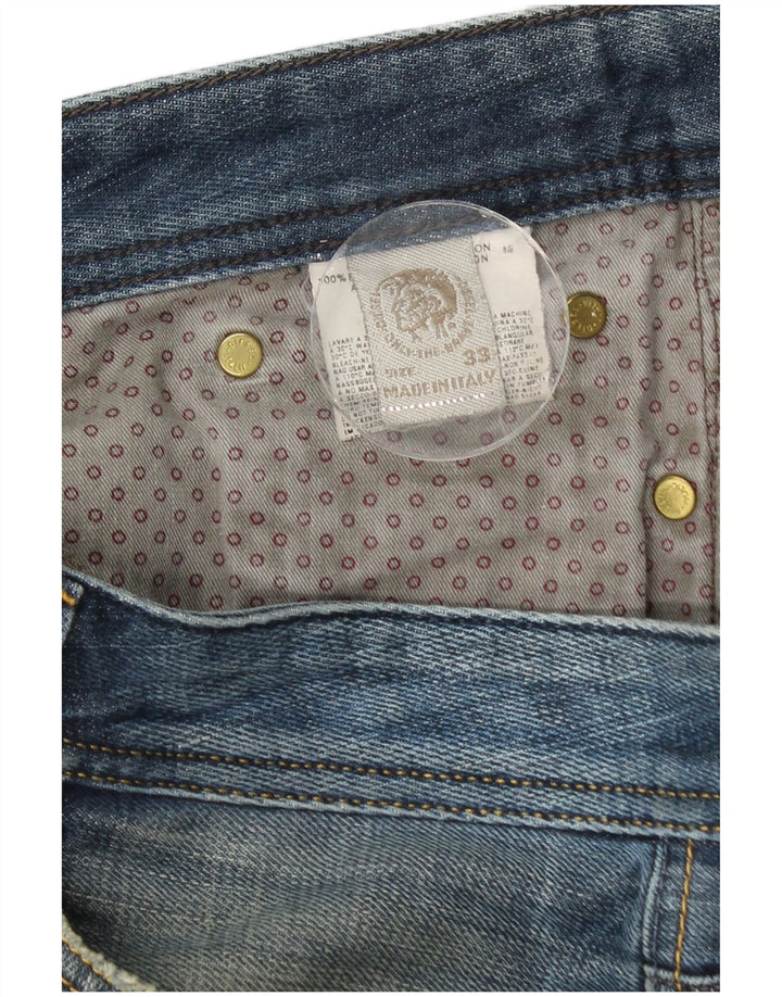 Diesel Herre Straight Jeans W33 L28 Blå Bomuld