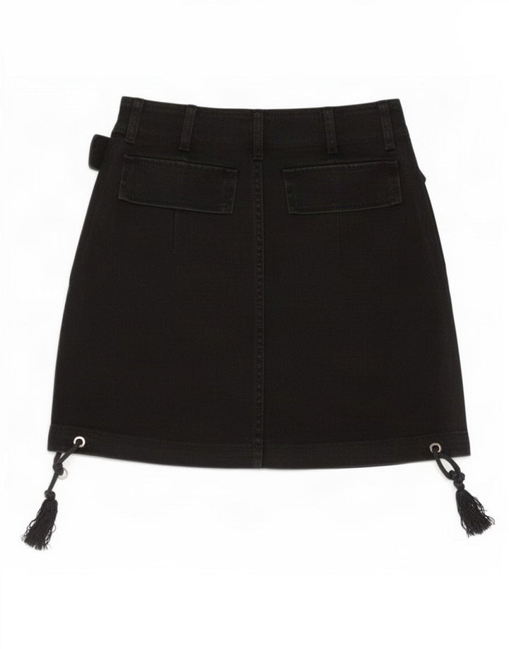 Zara Dame Mini Denim Nederdel XS W24 Sort