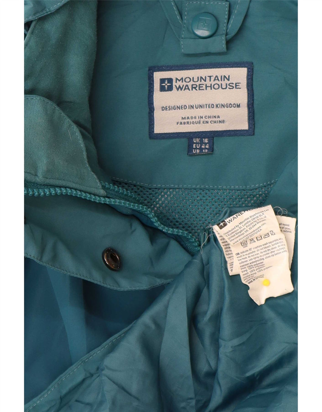 Mountain Warehouse Dame Regnjakke med hætte UK 16 Stor Blå Polyester