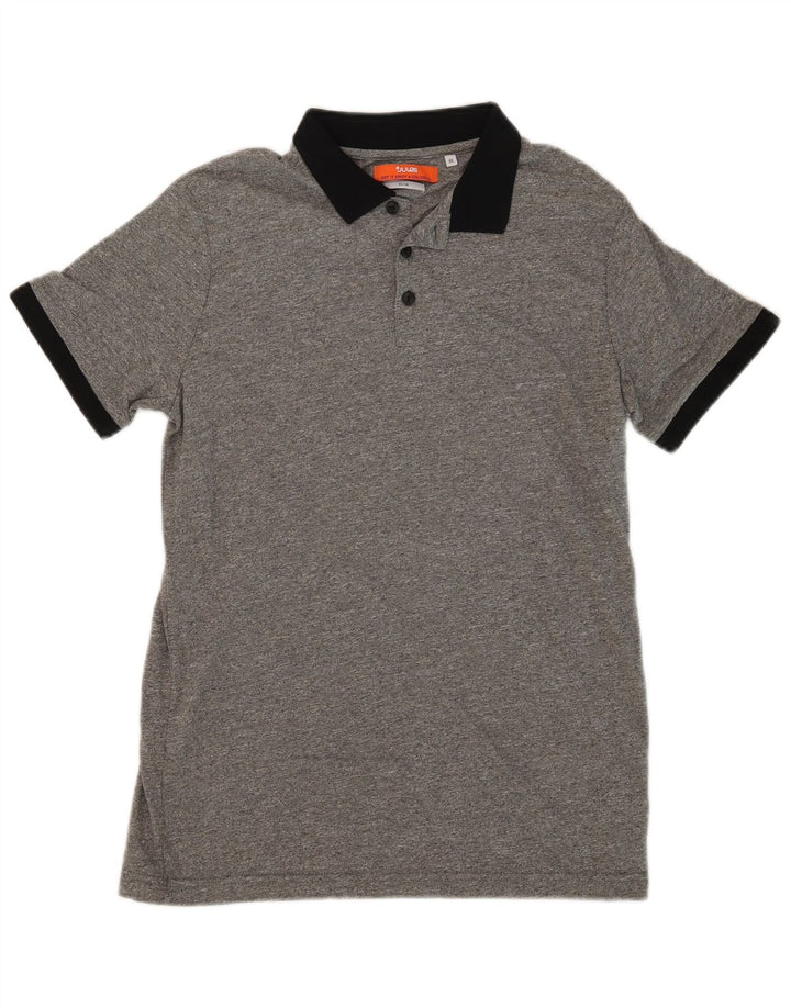 JULES Herre Slim Fit Rugby Polo Shirt Medium Grå Bomuld