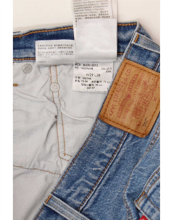 Levi's Dame 501 Straight Jeans W29 L28 Blå Bomuld
