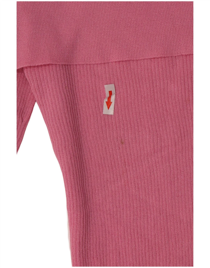 Zara langærmet afskårne skuldertop UK 12 Medium Pink Viscose