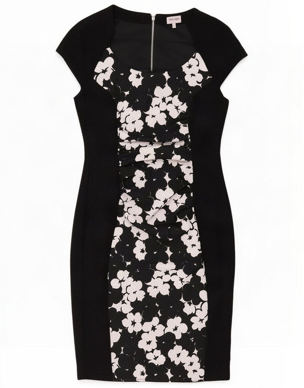 Phase Eight Womens Bodycon Dress UK 16 Large Black Floral Polyester