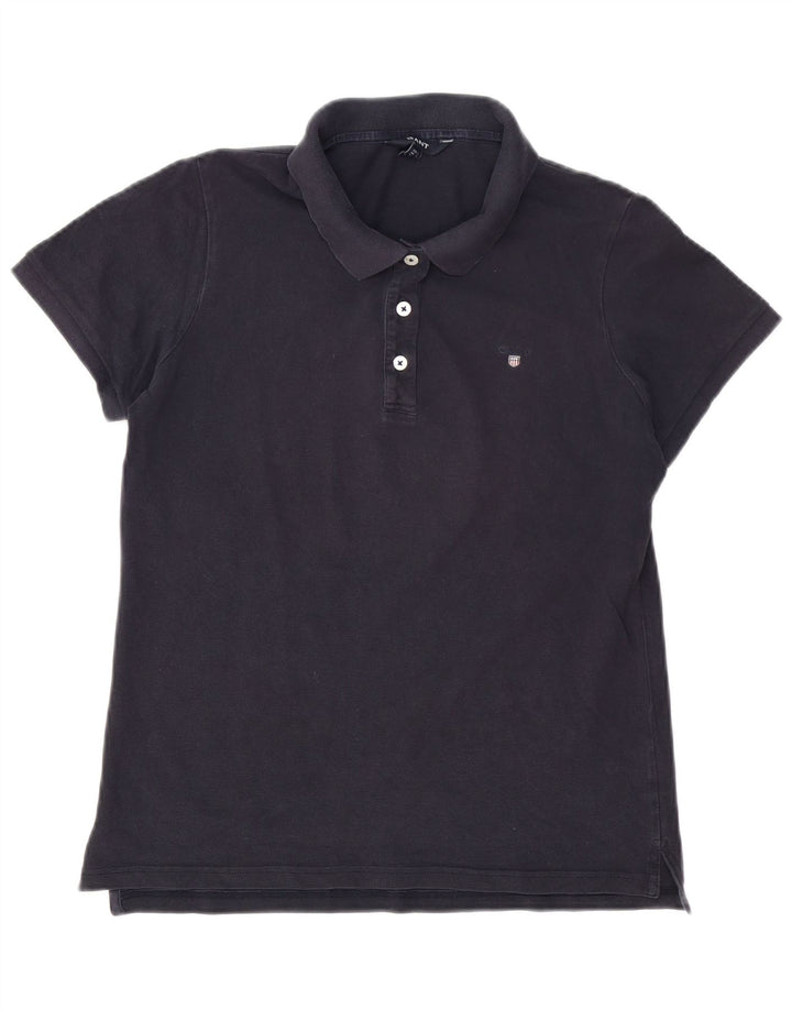 GANT Dame Polo Shirt UK 14 Stor Marineblå Bomuld