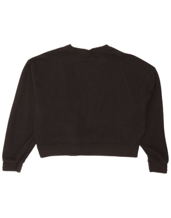 Puma Dame Grafisk Relaxed Fit Sweatshirt Jumper UK 16 Stor sort bomuld