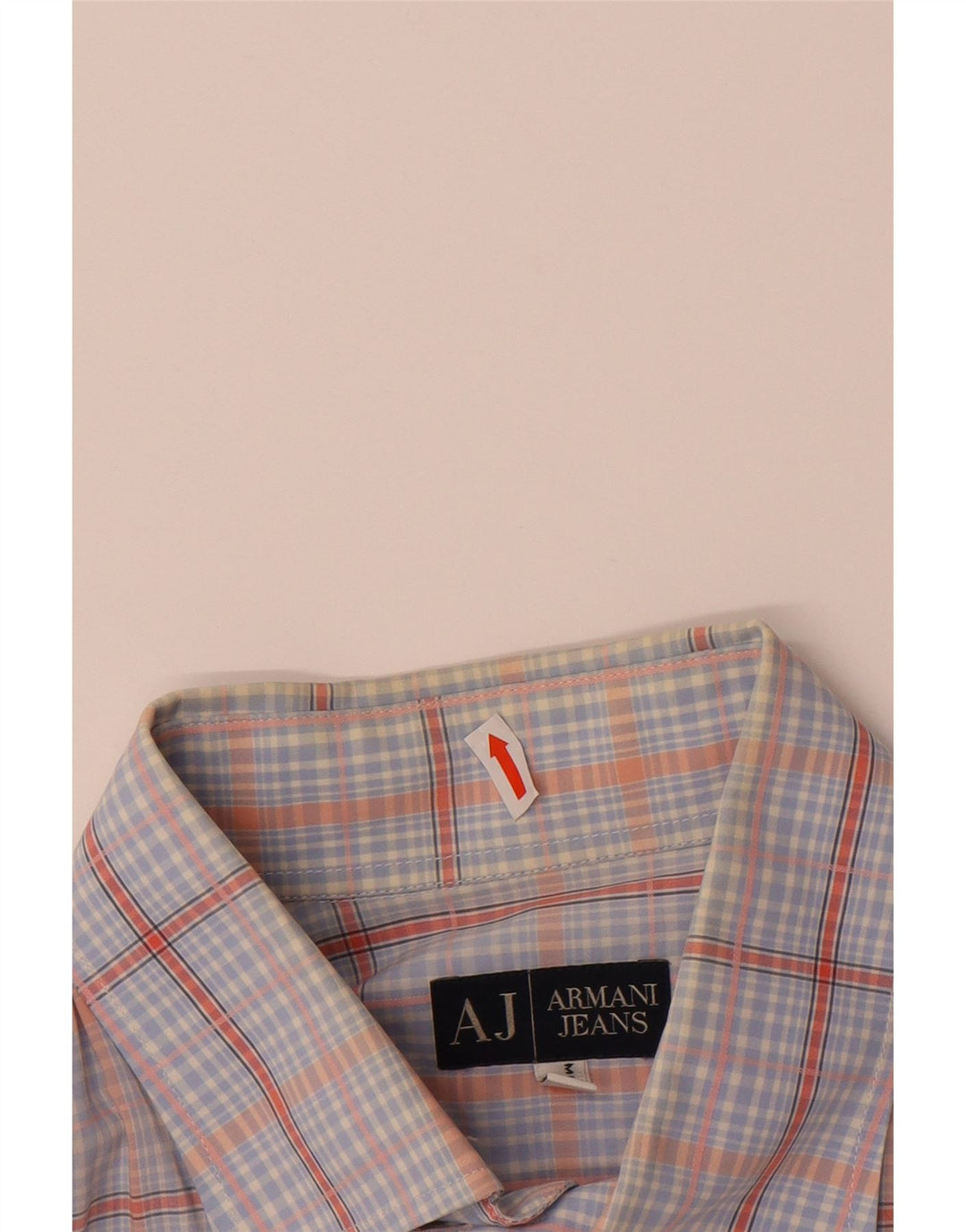 ARMANI JEANS Mens Shirt Medium Blue Check